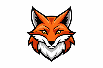 fox head logo vector on white background