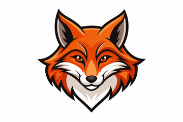 fox head logo vector on white background