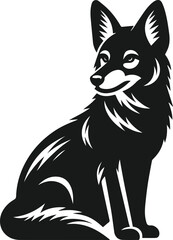 Wild animal silhouette jackal vector