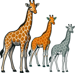 Obraz premium Giraffe vector three colors.eps