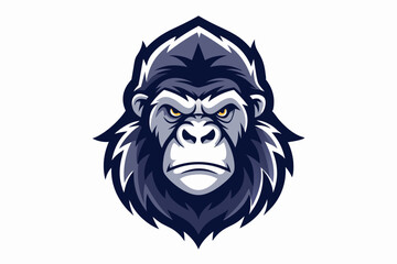 gorilla head logo vector on white background