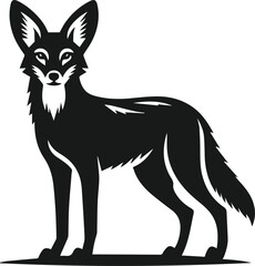 Wild animal silhouette jackal vector