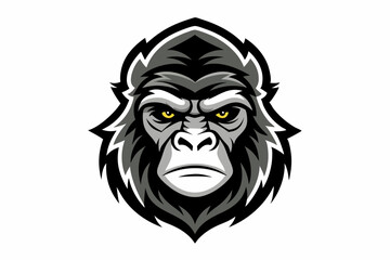 gorilla head logo vector on white background