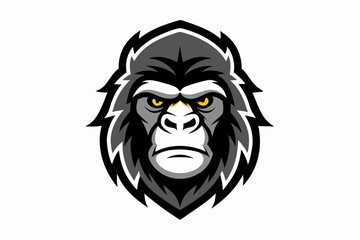 gorilla head logo vector on white background