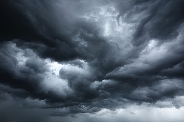 Obraz premium Dark Stormy Clouds A Threatening Sky Above
