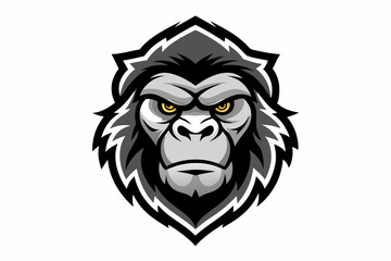 gorilla head logo vector on white background