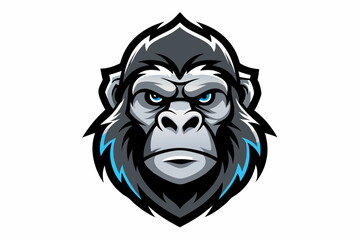 gorilla head logo vector on white background