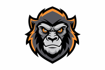 gorilla head logo vector on white background