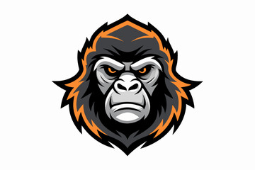 gorilla head logo vector on white background