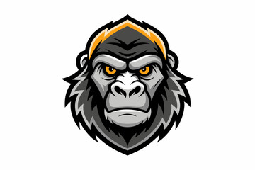 gorilla head logo vector on white background