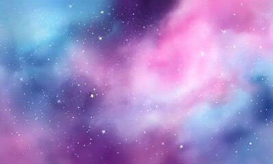 Naklejka premium Celestial Dreamscape Pink, Purple, and Blue Hues