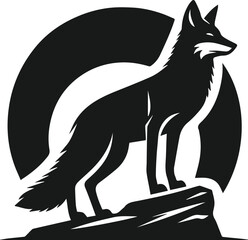 Wild animal silhouette jackal vector