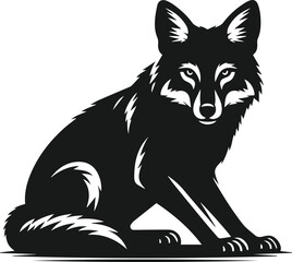 Wild animal silhouette jackal vector