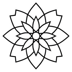 Intricate Flower Mandala Vector line art vector