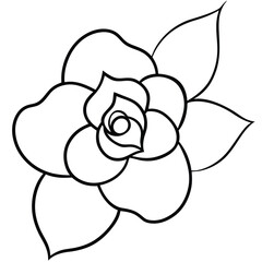 Gardenia with Curled Petals line art vector