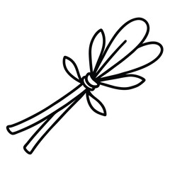 Herbal Bundle Tied with Twine line art vector