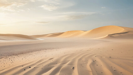 Sand beach  isolated against a white backdrop.  Sand piles in the desert.  Summer vacation in the desert, scorching summer.
