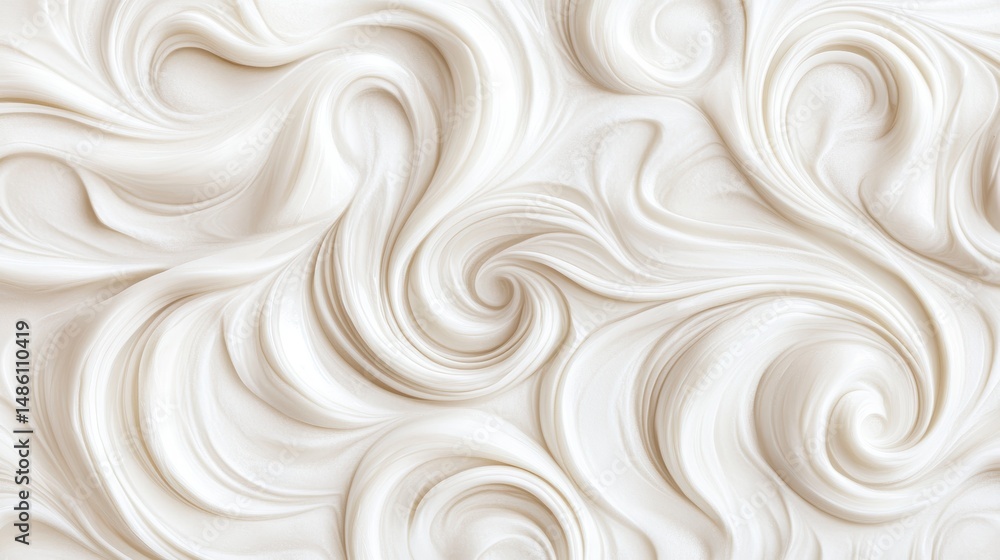 Aufkleber abstract swirls of creamy white substance, creating a smooth, elegant texture.