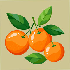 orange fruit with leaves