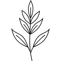 Linear Botanical Mix line art vector