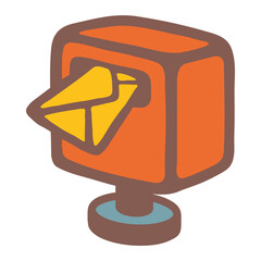 Post Box Illustration Clipart Isolated on White Background