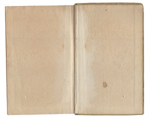 Vintage empty background of old book paper texture isolated