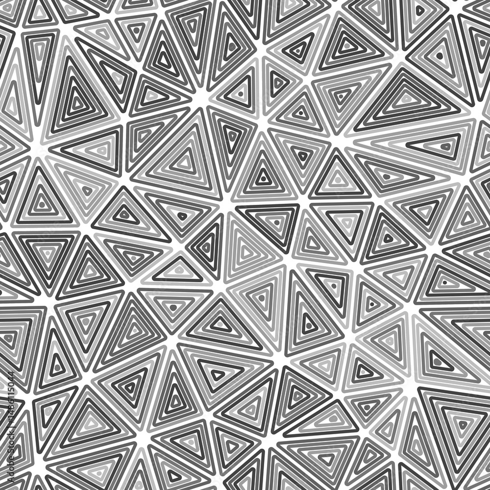 Poster triangular pattern background. medium triangles size. multiple repeated inner triangles. mono tone c