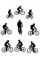 Obraz premium Silhouette Cycle Symphony AI Generated