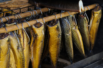 Smoke-dried fish on the market