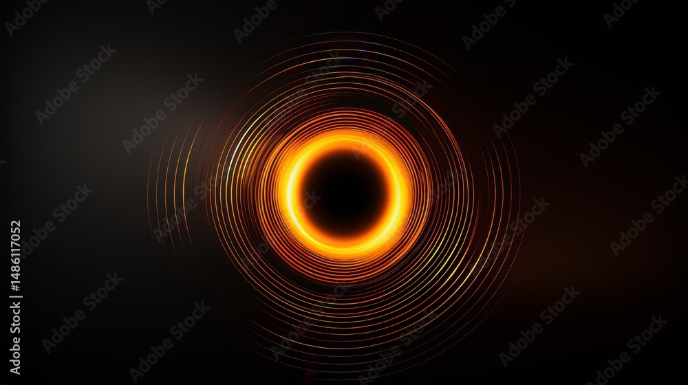 Aufkleber black and orange circle with a hole in the middle. the circle is surrounded by a dark background