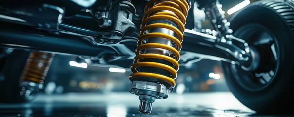 Close-up of a Motorcycle's Suspension System