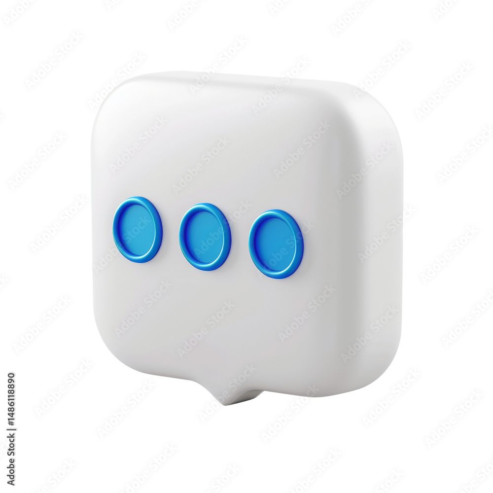 Aufkleber Minimalist 3D render of a Speech Bubble with Progress Indicators on white background