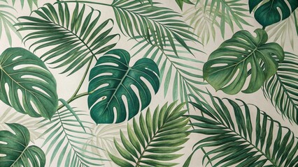 green leaves seamless pattern