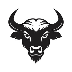 bull head mascot buffalo logo vector silhouette
