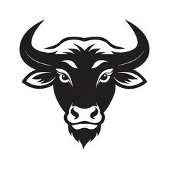 bull head mascot buffalo logo vector silhouette