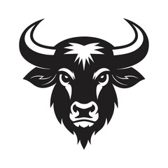 bull head mascot buffalo logo vector silhouette