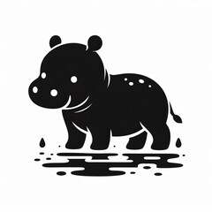Fototapeta premium Hippo Silhouette