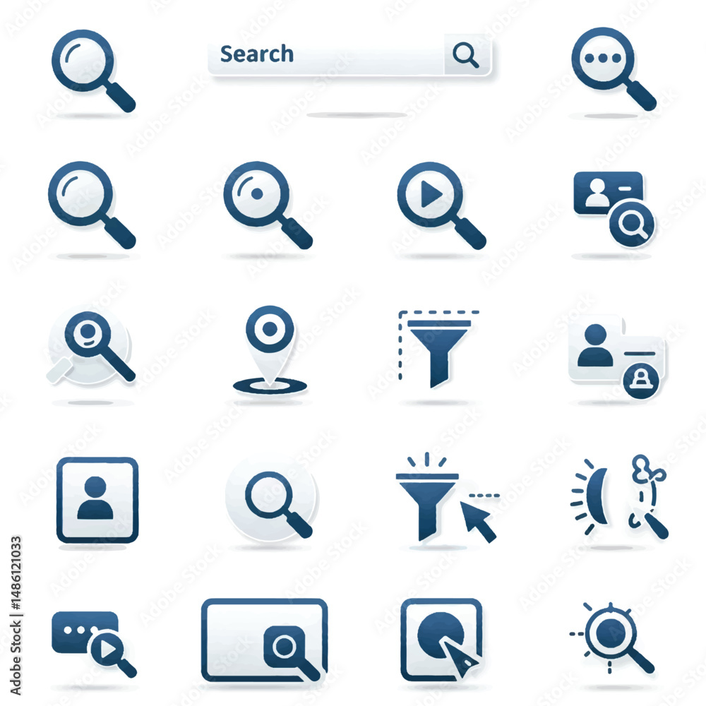 Poster web and internet icons set