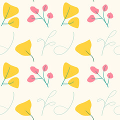 Botanical pattern with colorfull for wallpaper or fabric pattern