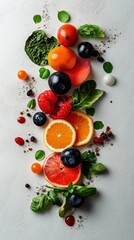 Colorful assortment of fresh fruits and vegetables