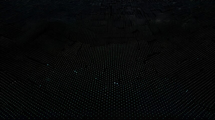 Animated abstract technology black background random dots and grid 4K.