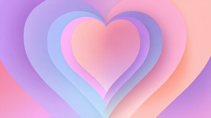 Soft, layered heart design in pastel colors