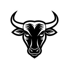bull head logo silhouette vector art