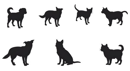 Fototapeta premium Shadow Canine Silhouettes AI Generated