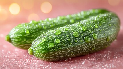 Fresh organic bitter gourd beautifully presented on dark surface high resolution picture