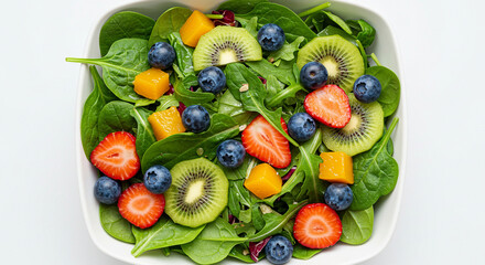 Fresh Fruit Salad with Hardy Kiwi and Leafy Greens