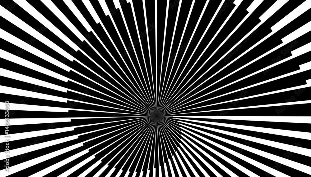 Poster black and white abstract transition pattern with spiral effect for modern background. fully editable