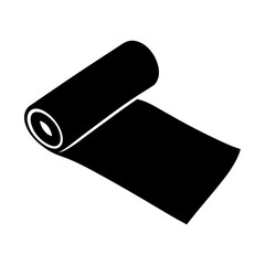 A roll of linoleum or some kind of flexible material being unrolled