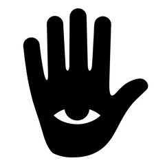 Stylized Hand with Eye Motif Represents Awareness, Protection, and Spiritual Guidance