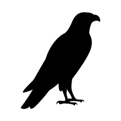 Silhouette of an eagle perched in high resolution on a white background